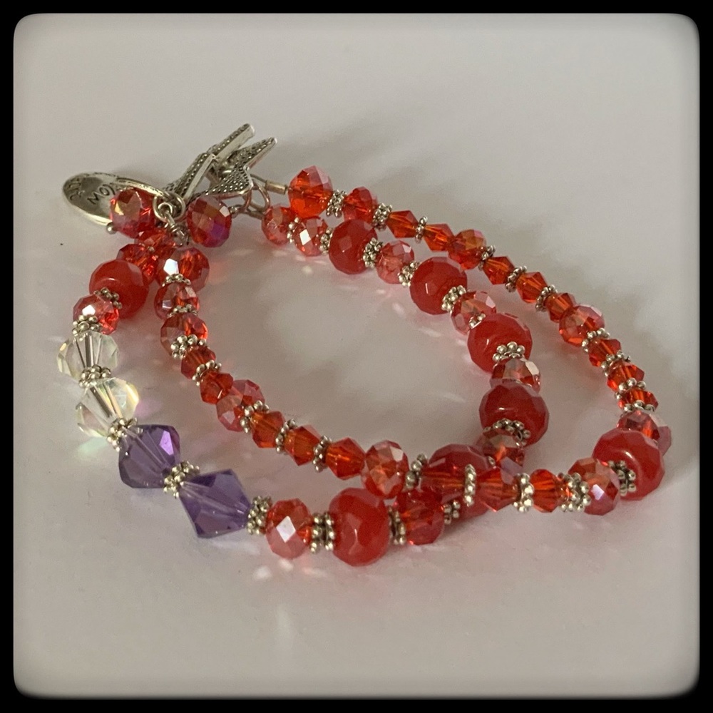 🆕✅ SWARVOSKI LOVES STONE RED AND PURPLE BRACELET